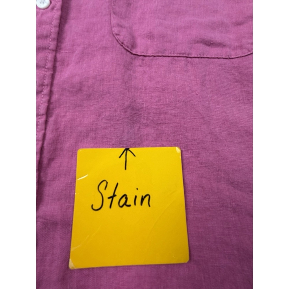 Faherty Laguna 100% Linen Long Sleeve Relaxed Button-Up Shirt Pink Women's Small - Picture 11 of 11